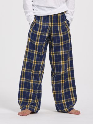 Boxercraft Kids Navy/Gold Plaid Poly Flannel Lounge Pant