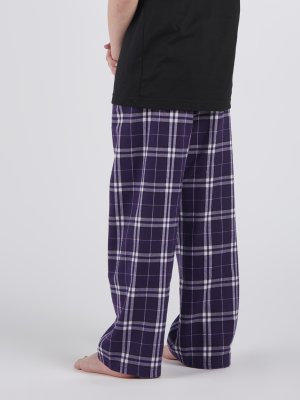 Boxercraft Kids Purple/White Plaid Poly Flannel Lounge Pant