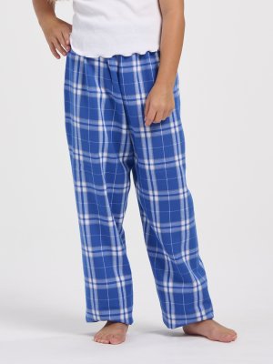 Boxercraft kids Royal/Silver Plaid Poly Flannel Lounge Pant