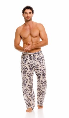 The Lazy Poet Men's Drew Tapestry Blue Linen Pajama Pant