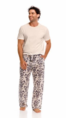 The Lazy Poet Men's Drew Tapestry Blue Linen Pajama Pant