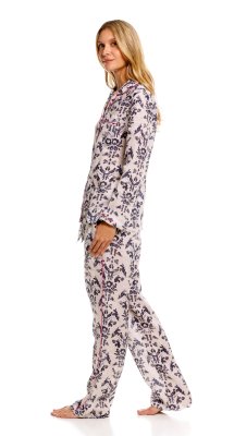 The Lazy Poet Women's Emma Tapestry Blue Classic Linen Pajama Set