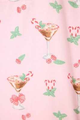PJ Salvage Tini Time Classic Flannel Pajama Set in Ballet Pink