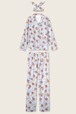 PJ Salvage Feelin' Pine Classic Flannel Pajama Set in Blue Whisper