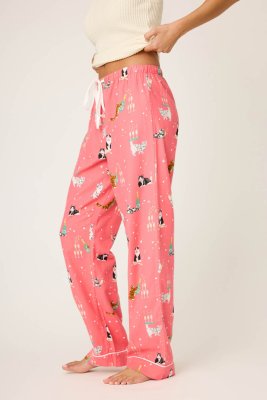 PJ Salvage Let's Get Fizzacle Flannel Pajama Pant in Dark Coral