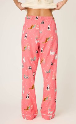 PJ Salvage Let's Get Fizzacle Flannel Pajama Pant in Dark Coral