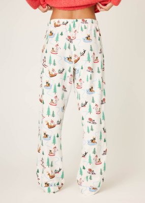 PJ Salvage Sleigh All Day Flannel Pajama Pant in White