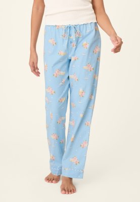 PJ Salvage Fizz The Season Flannel Pajama Pant in Light Sky Blue