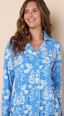 The Cat's Pajamas Women's Angels Among Us Pima Knit Cotton Classic Pajama Set