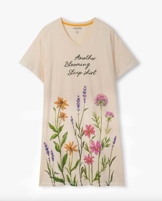 Little Blue House by Hatley Another Blooming Sleepshirt in Natural