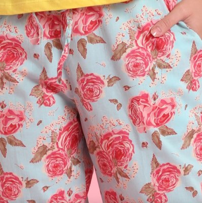 Mahogany Women's Ashley Blue Cotton Pajama Pant in a Bag