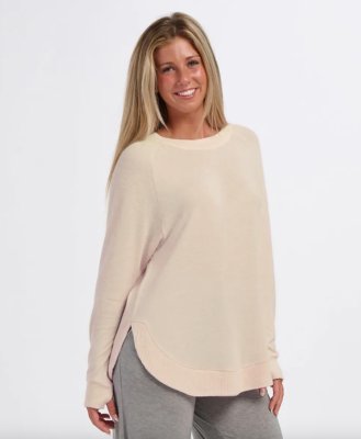 Boxercraft Women's Cuddle Oversized Crew Top in Barley Heather