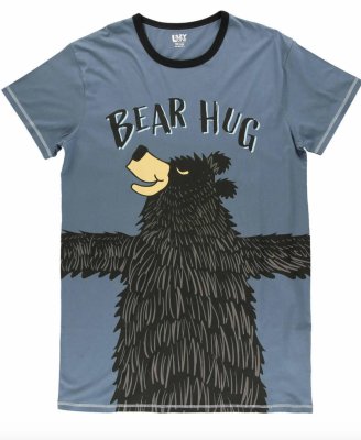 Lazy One Bear Hug Cotton Nightshirt in Tapestry Blue