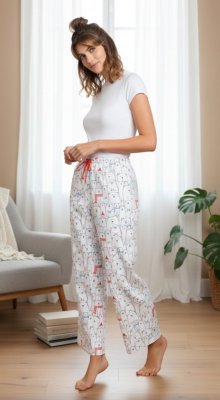 Daisy Alexander Beary Happy Cotton Pajama Lounge Pant