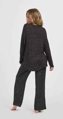 Boxercraft Women's Cuddle Oversized Crew Top in Black Heather