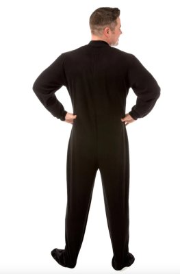 Big Feet Pajamas Adult Black Fleece One Piece Footy