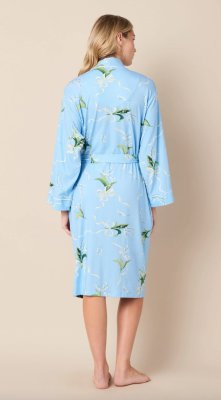 The Cat's Pajamas Women's Bouquet & Bow Pima Knit Cotton Kimono Robe