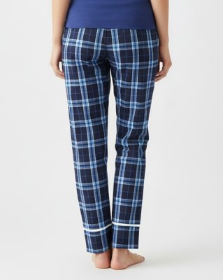 Boxercraft Women's Navy/Colmbia Plaid Cuffed Flannel Pajama Pant