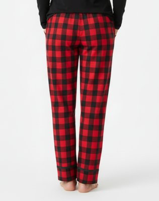 Boxercraft Women's Red/Black Buffalo Plaid Cuffed Flannel Pajama Pant