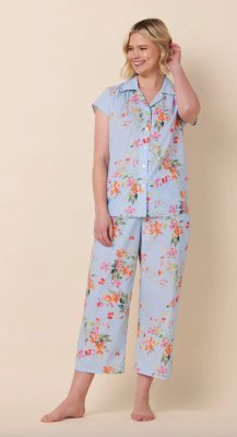 The Cat's Pajamas Women's Camilla Luxe Pima Cotton Capri Pajama Set