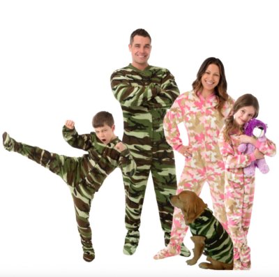 Big Feet Pajamas Kids Pink Camouflage Fleece One Piece Footy