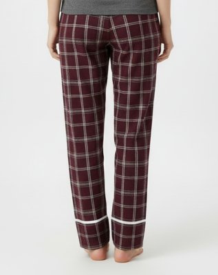 Boxercraft Women's Varsity Maroon Plaid Flannel Cuffed Pajama Pant