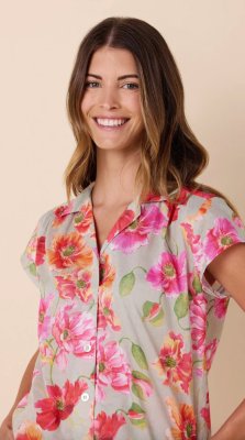 The Cat's Pajamas Women's Clementina Voile Cotton Capri Pajama Set