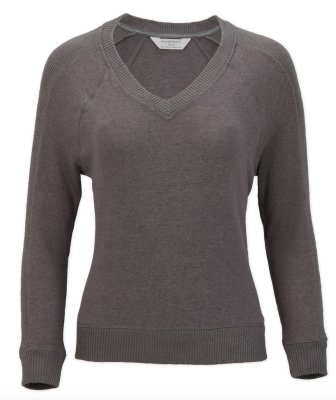 Boxercraft Women's Cuddle V-Neck Lounge Top in Mediation Grey Heather