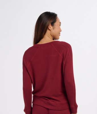 Boxercraft Women's Cuddle V-Neck Lounge Top in Mantra Red