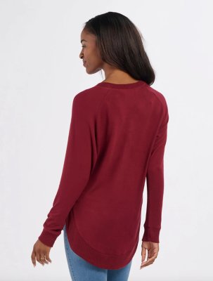 Boxercraft Women's Cuddle Oversized Crew Top in Mantra Red Heather