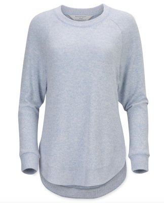 Boxercraft Women's Cuddle Oversized Crew Top in Sky Blue Heather