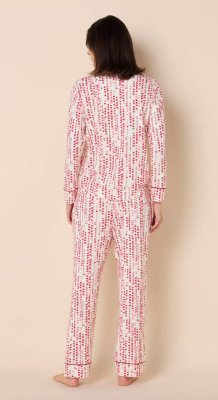 The Cat's Pajamas Women's Dreamy Hearts Pima Knit Cotton Classic Pajama Set