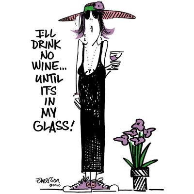 Emerson Street "I'll Drink No Wine Until It's in My Glass!" Cotton Nightshirt in a Bag