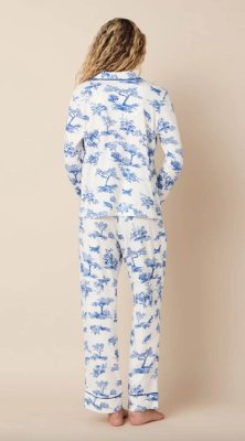The Cat's Pajamas Women's Field & Feather Pima Knit Cotton Classic Pajama Set