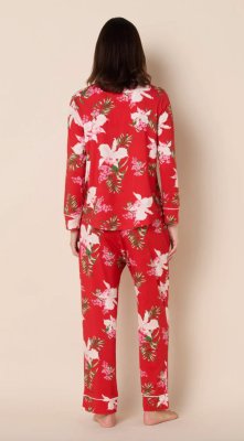 The Cat's Pajamas Women's Floral Festiva Pima Knit Cotton Classic Pajama Set