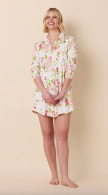 The Cat's Pajamas Women's Florentina Pima Knit Cotton Classic Nightshirt