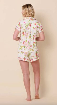 The Cat's Pajamas Women's Florentina Pima Knit Cotton Short Sleeve Short Set