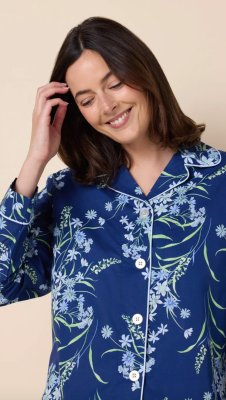 The Cat's Pajamas Women's Garden Posy Luxe Pima Cotton Classic Pajama Set
