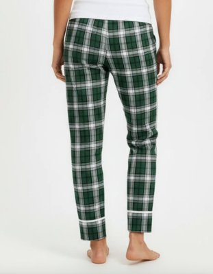 Boxercraft Girls Green/White Cuffed Poly Flannel Plaid Lounge Pant