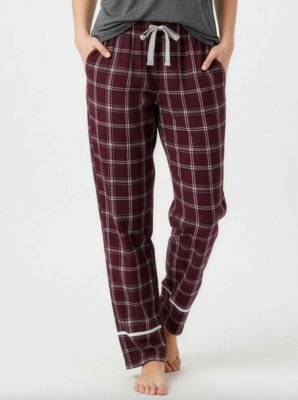 Boxercraft Girls Varsity Maroon/Oxford Cuffed Poly Flannel Lounge Pant