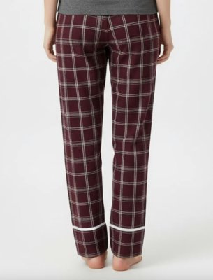 Boxercraft Girls Varsity Maroon/Oxford Cuffed Poly Flannel Lounge Pant
