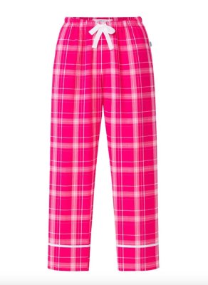 Boxercraft Girls Carnegie Pink Cuffed Poly Flannel Plaid Lounge Pant