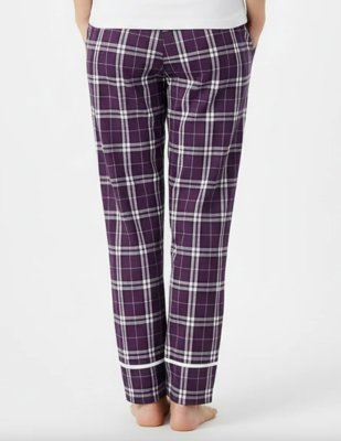 Boxercraft Girls Purple/White Cuffed Poly Flannel Plaid Lounge Pant