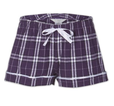 Boxercraft Kids Purple/White Poly Flannel Plaid Lounge Shorts