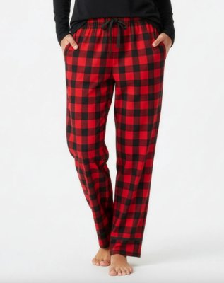 Boxercraft Girls Red/Black Buffalo Cuffed Poly Flannel Lounge Pant