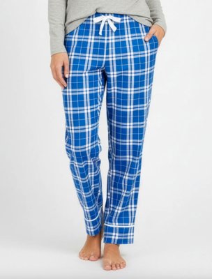 Boxercraft Girls Royal/Silver Cuffed Poly Flannel Lounge Pant
