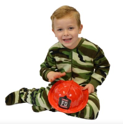 Big Feet Pajamas Kids Green Camouflage Fleece One Piece Footy