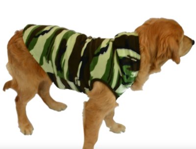 Big Feet Pajamas Green Camouflage Fleece Hooded Sweater for Dogs