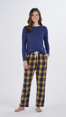 Boxercraft Women's Haley McIntosh Navy/Gold Plaid Flannel Pajama Pant