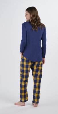 Boxercraft Women's Haley McIntosh Navy/Gold Plaid Flannel Pajama Pant